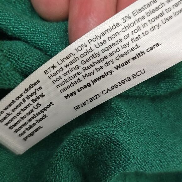 Eileen Fisher Women's Green Ovetsized, Boxy Top L - Picture 8 of 8